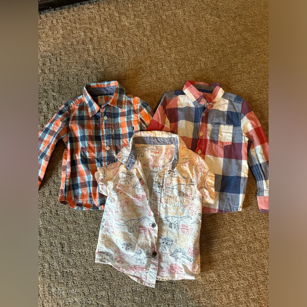 Osh Kosh B’Gosh Osh Kosh Cat and Jack Lot 3T 2T boys button down shirts